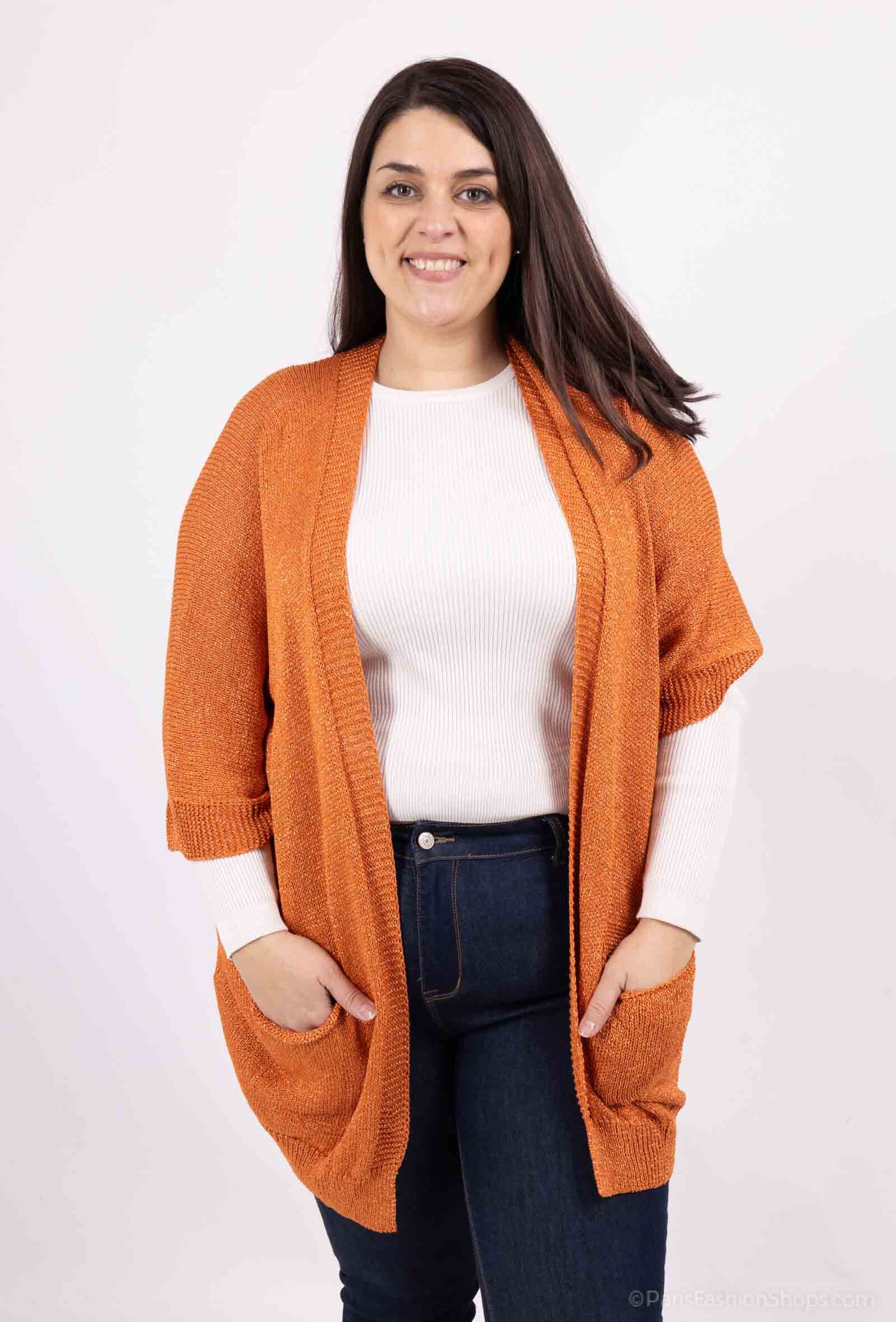 Elegant Plus Size Väst i Viskos och Metalltråd