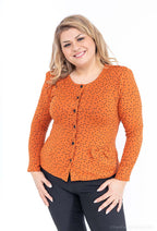 Plus Size Mönstrad Cardigan