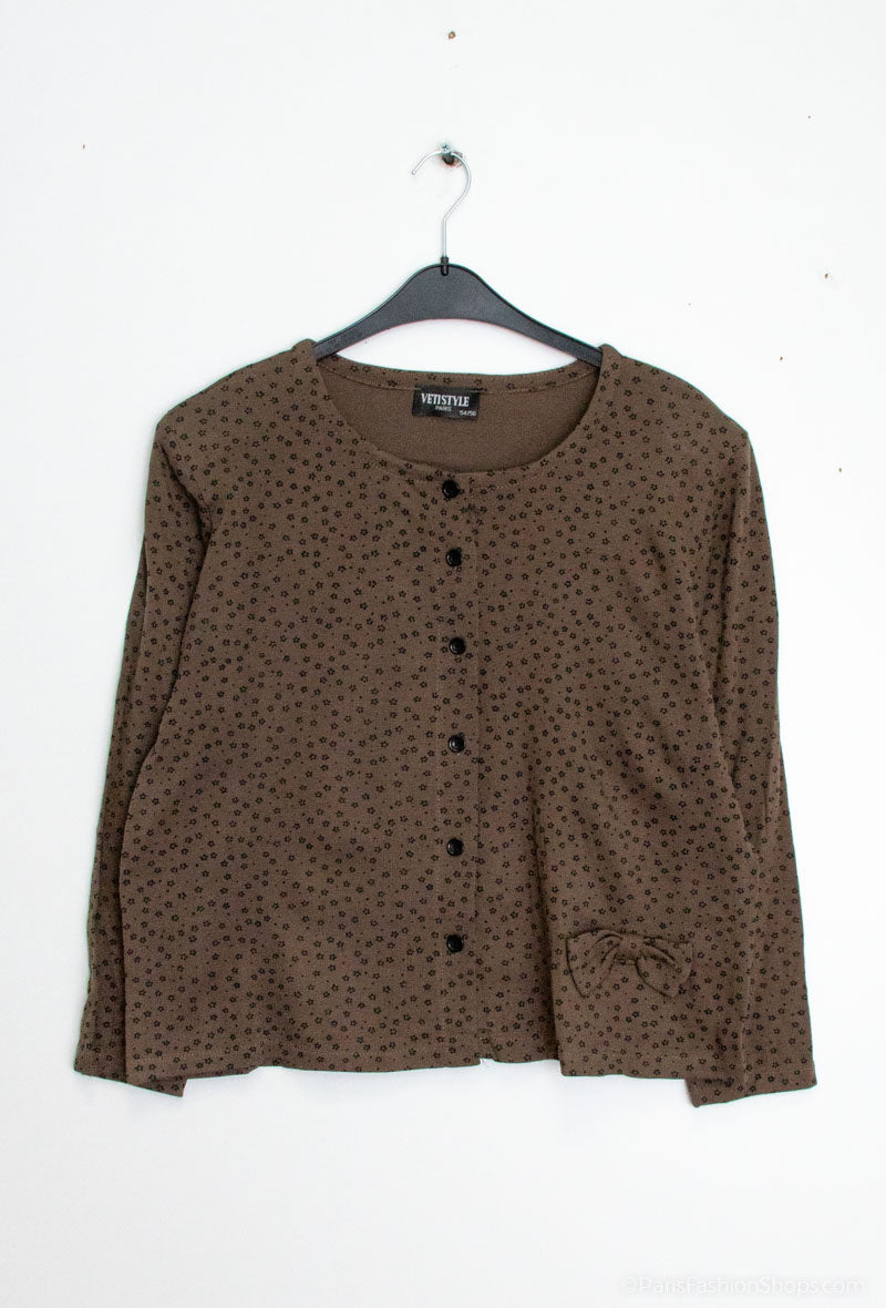 Plus Size Mönstrad Cardigan