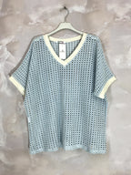 Plus Size Homemade V -neck with brilliant filaments T38 to T52