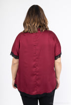 Plus Size Lace Satin Top