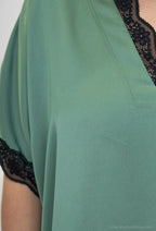 Plus Size Lace Satin Top
