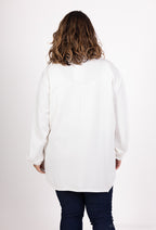 Plus Size Pearl Collar Top med Puffärmar