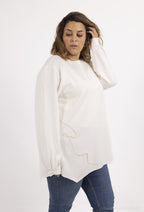 Plus Size Pearl Puff Sleeve Top