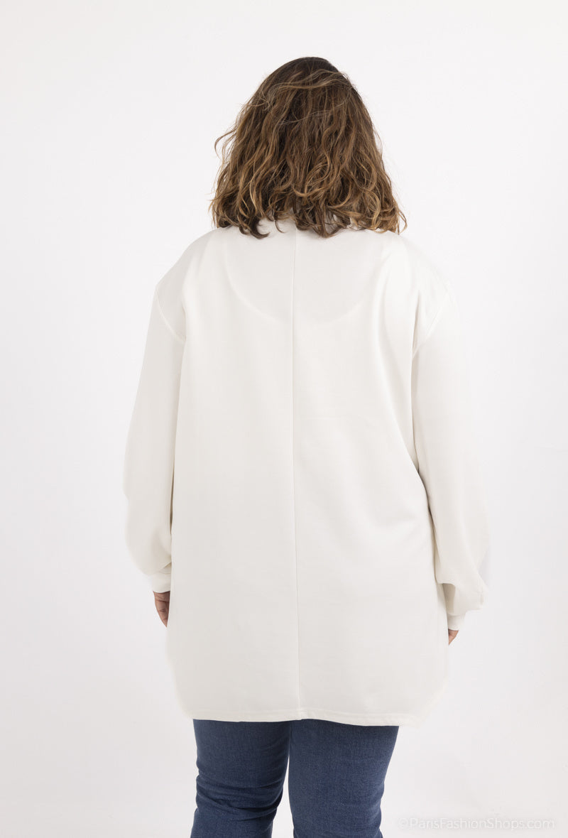 Plus Size Pearl Puff Sleeve Top