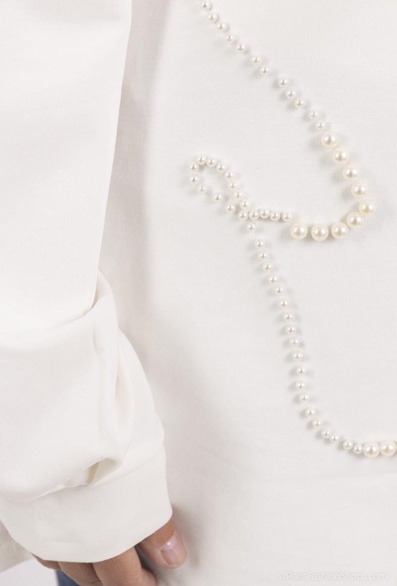 Plus Size Pearl Puff Sleeve Top