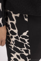 Plus Size Svarta Joggers med Leopardmönster