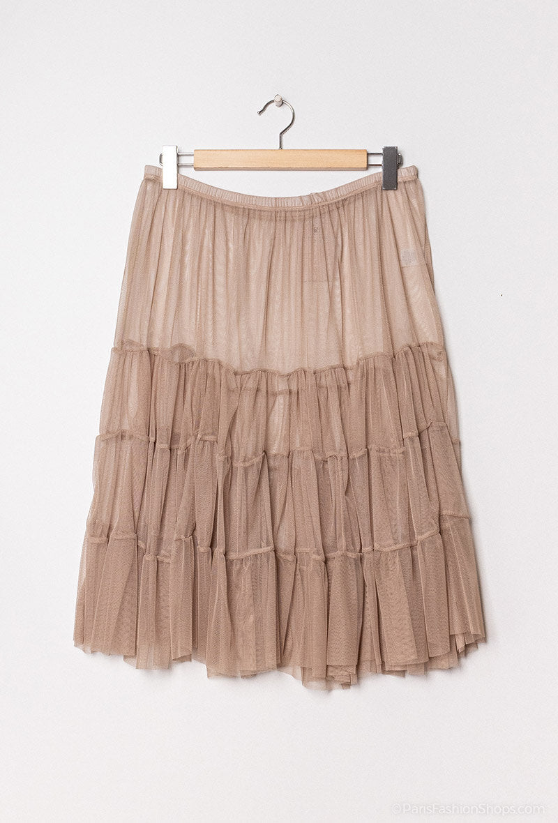 Plus Size Ruffled skirt in see-through tulle