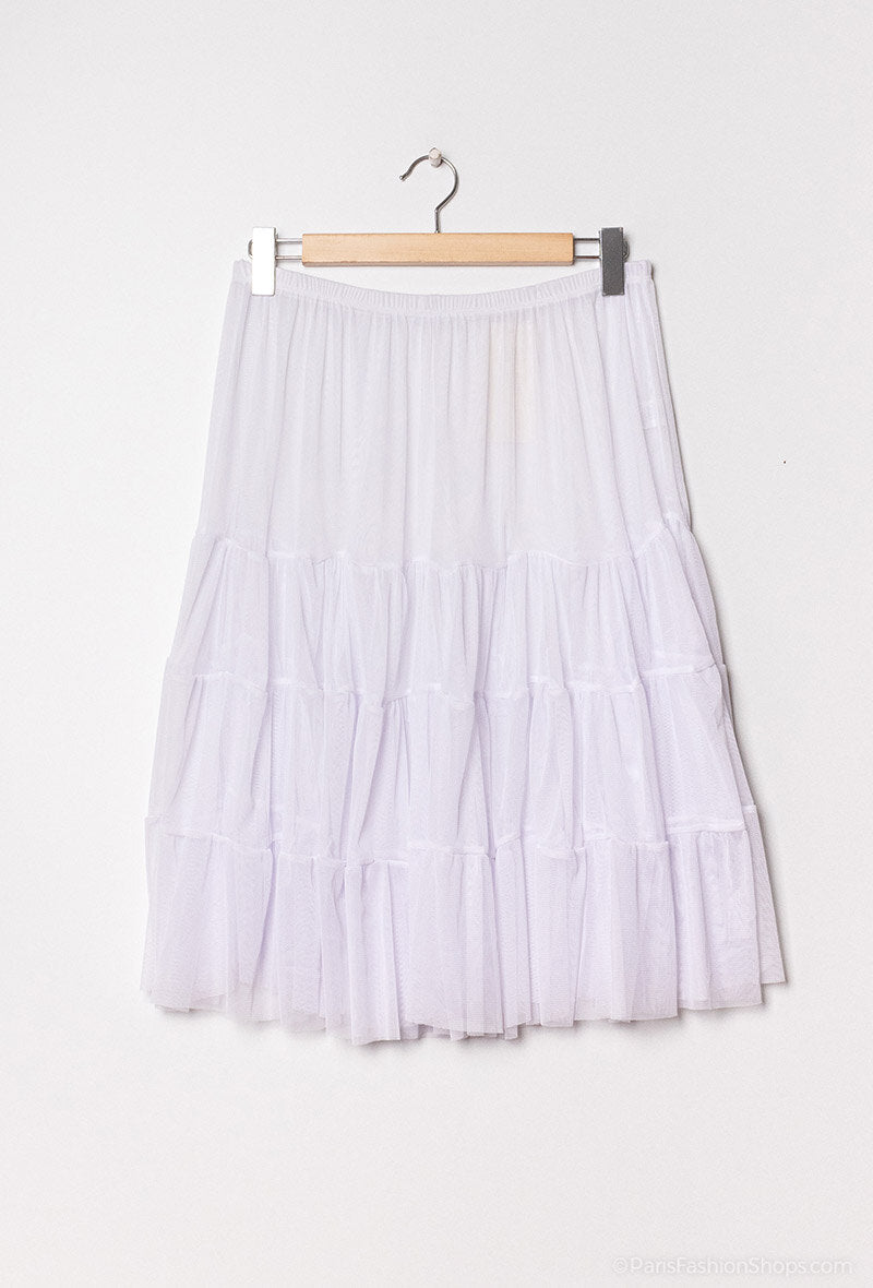 Plus Size Ruffled skirt in see-through tulle