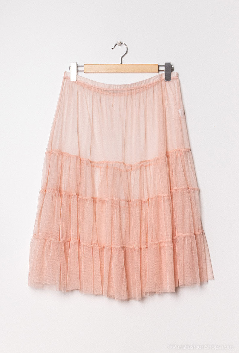 Plus Size Ruffled skirt in see-through tulle