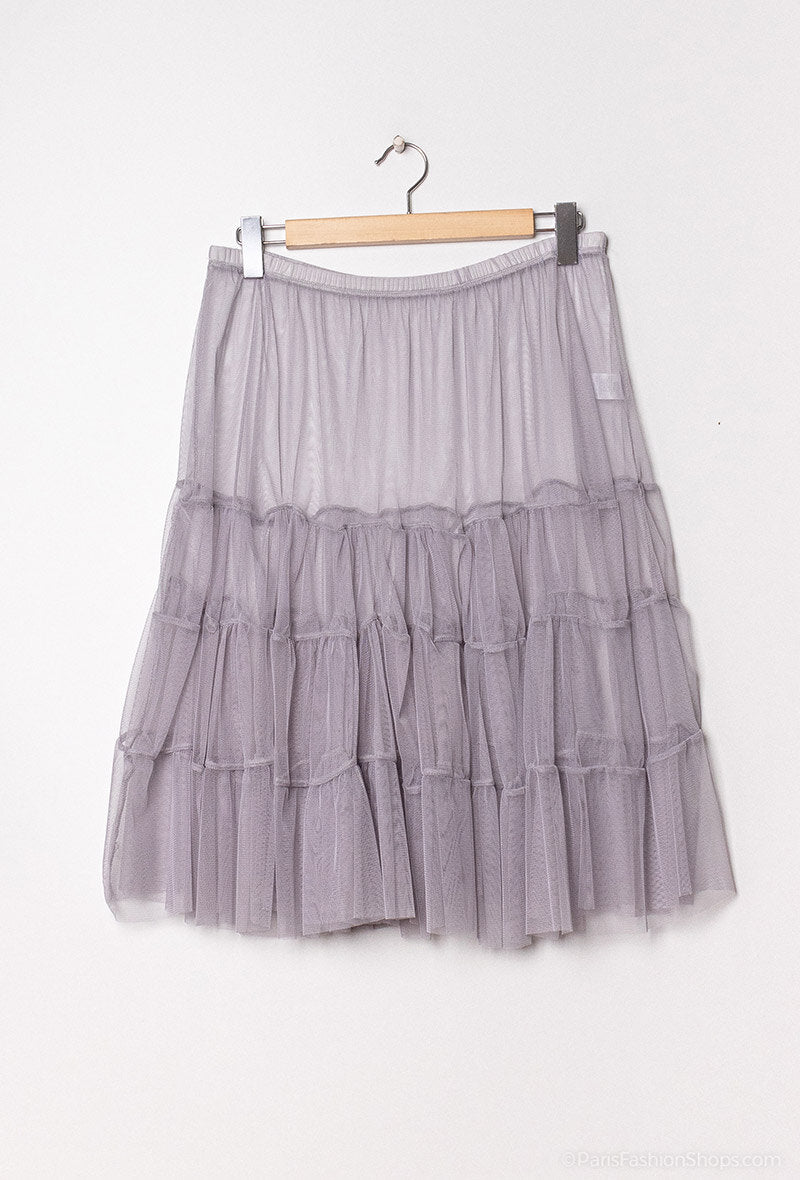 Plus Size Ruffled skirt in see-through tulle