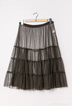 Plus Size Ruffled skirt in see-through tulle