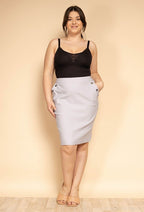 Plus Size Kjol med Knappar