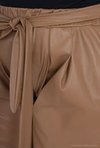 Plus Size Faux Leather Culottes with Belt