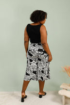 Elasticerade midje culotter i mönster i Stor Storlek