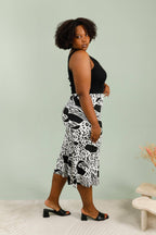 Elasticerade midje culotter i mönster i Stor Storlek