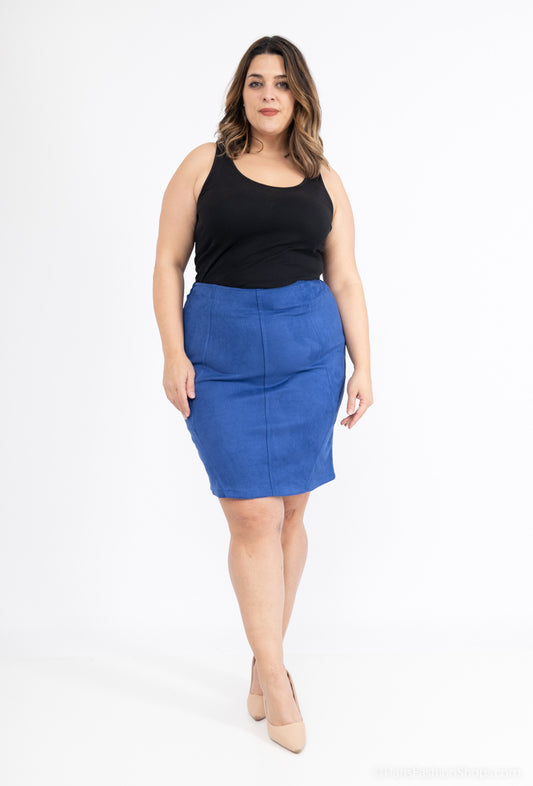 Plus Size Suede Effect Skirt with Lining