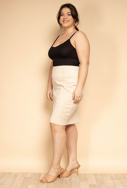 Plus Size Suede Skirt