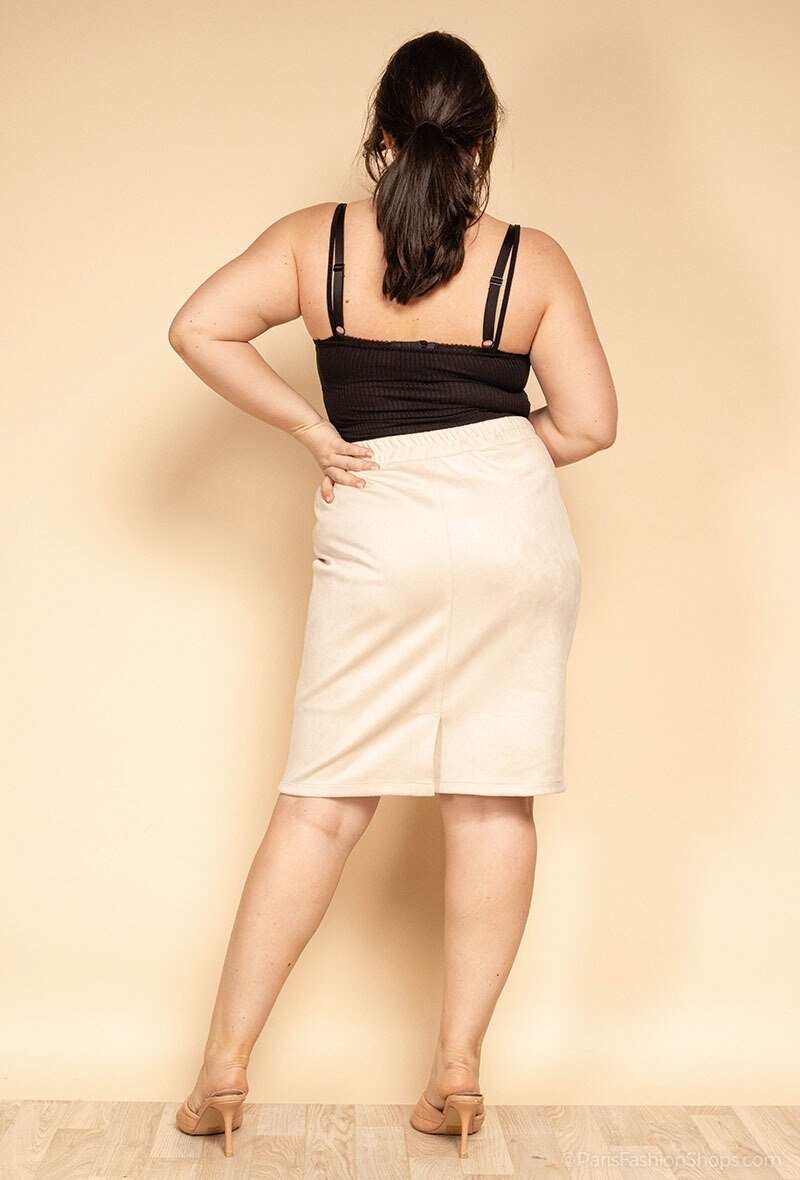 Plus Size Suede Skirt