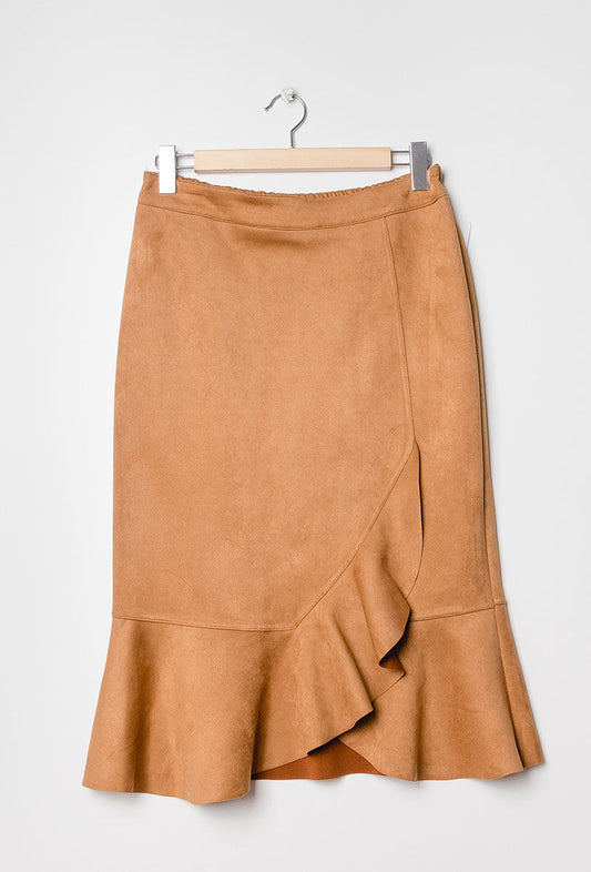 Plus Size Suede Skirt