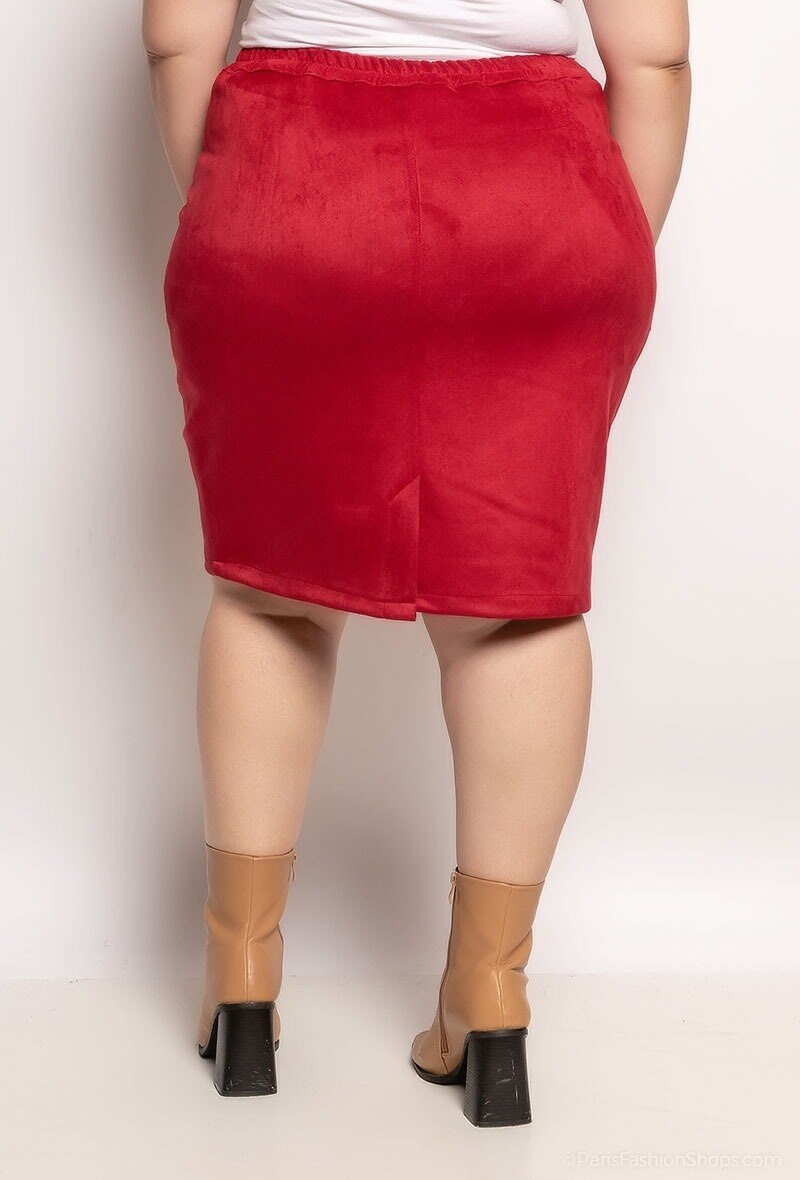 Plus Size Suede Skirt