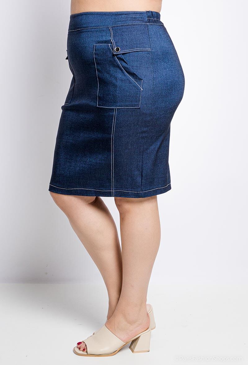 Plus Size Denimkjol