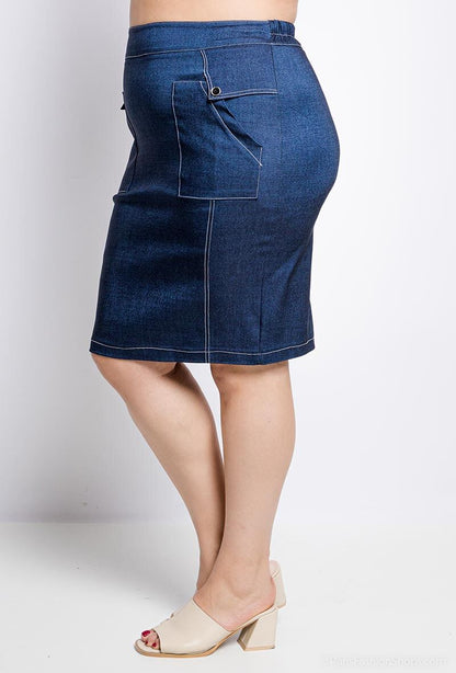 Plus Size Denimkjol