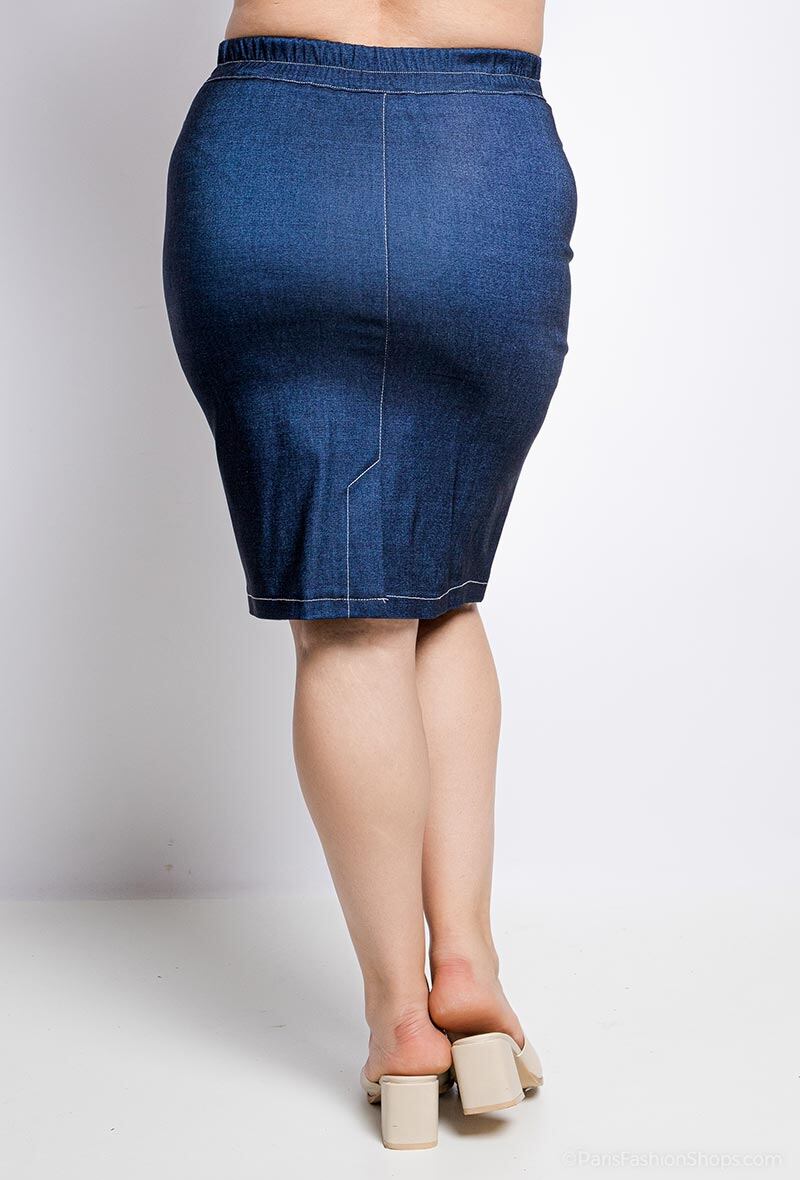Plus Size Denimkjol