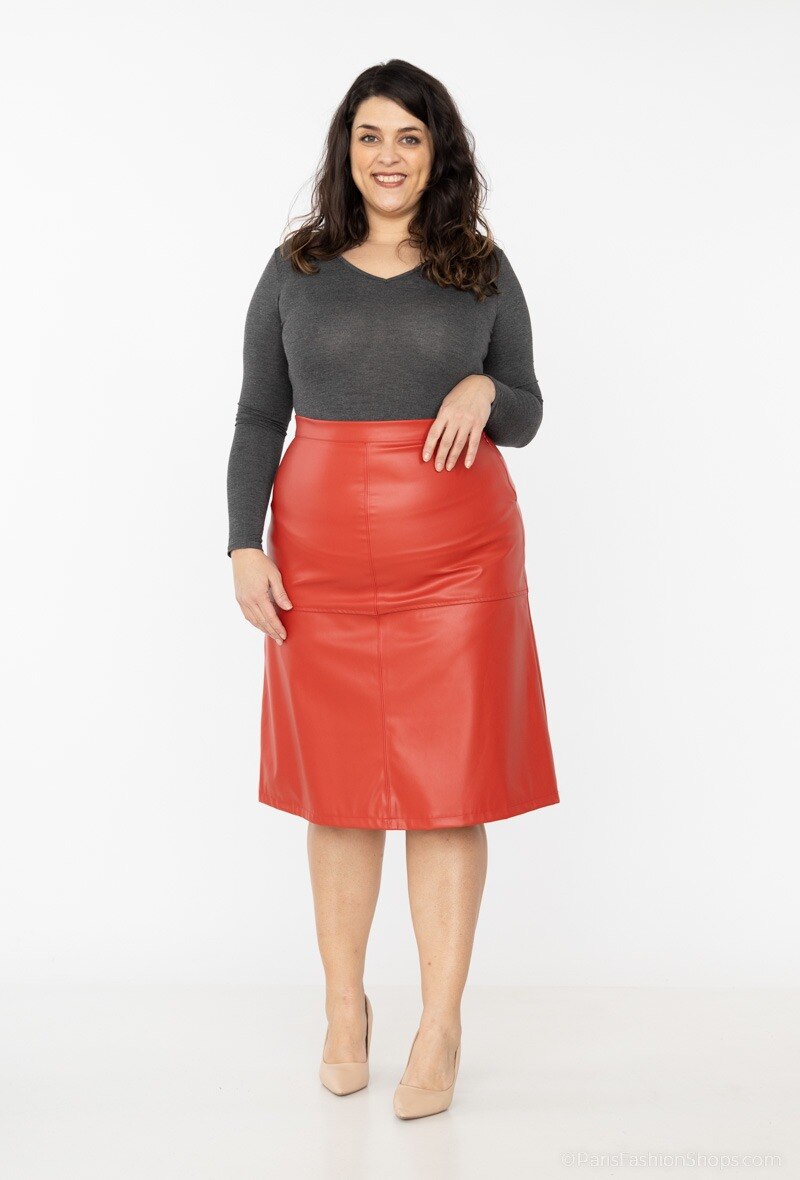 Plus Size Faux leather skirt