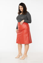 Plus Size Faux Leather Skirt