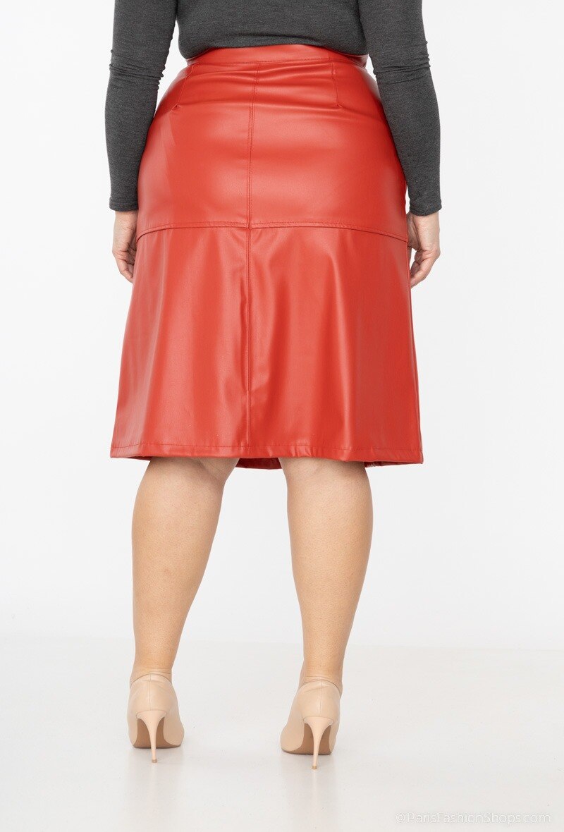 Plus Size Faux Leather Skirt