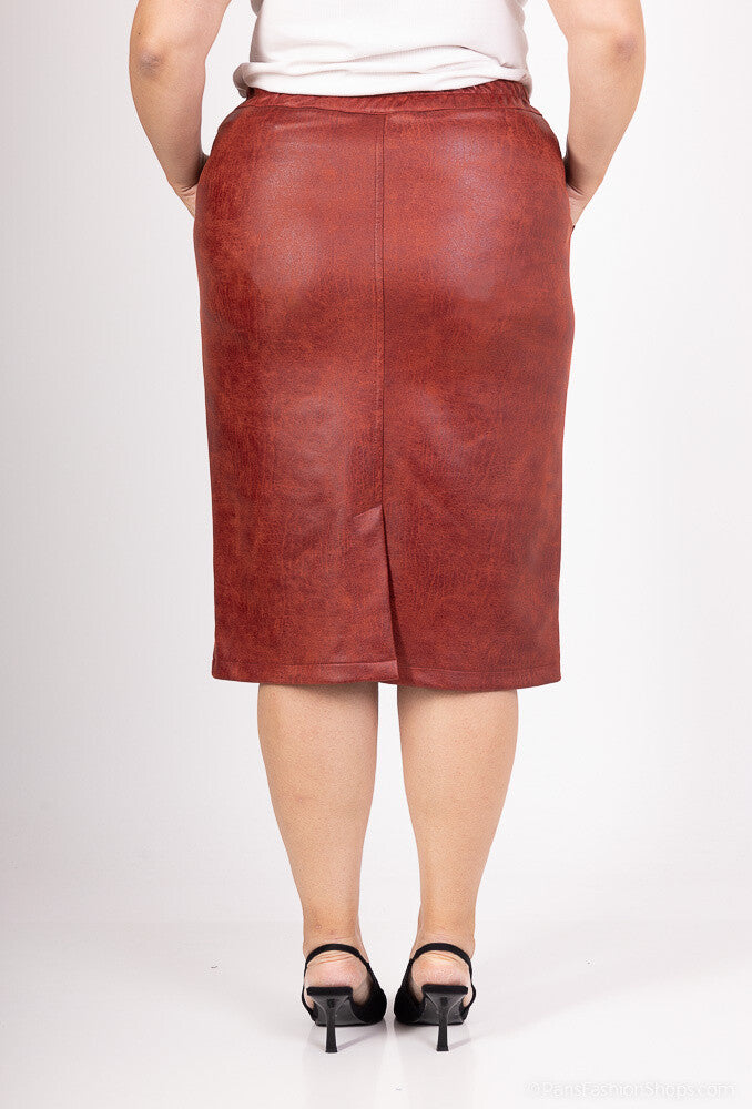 Plus Size Faux Leather Skirt