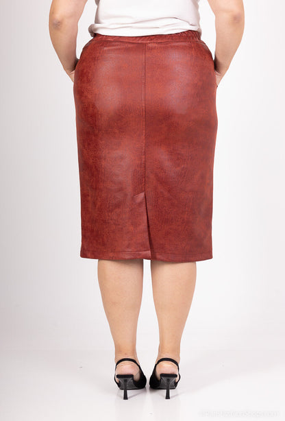 Plus Size Faux Leather Skirt