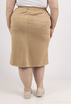 Plus Size Lång Suede Kjol