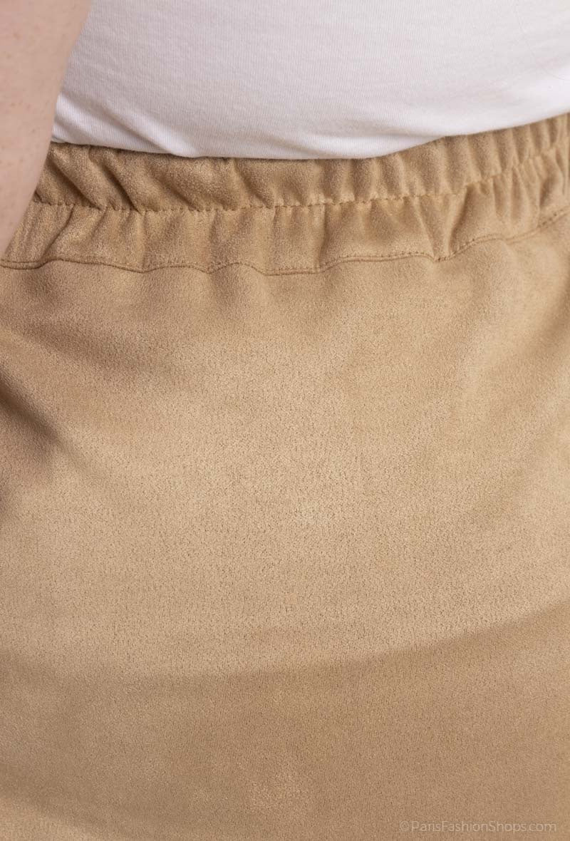 Plus Size Lång Suede Kjol