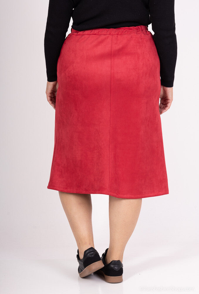 Plus Size Lång Suede Kjol