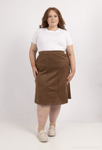 Plus Size Lång Suede Kjol