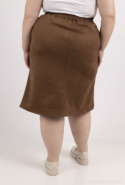 Plus Size Lång Suede Kjol