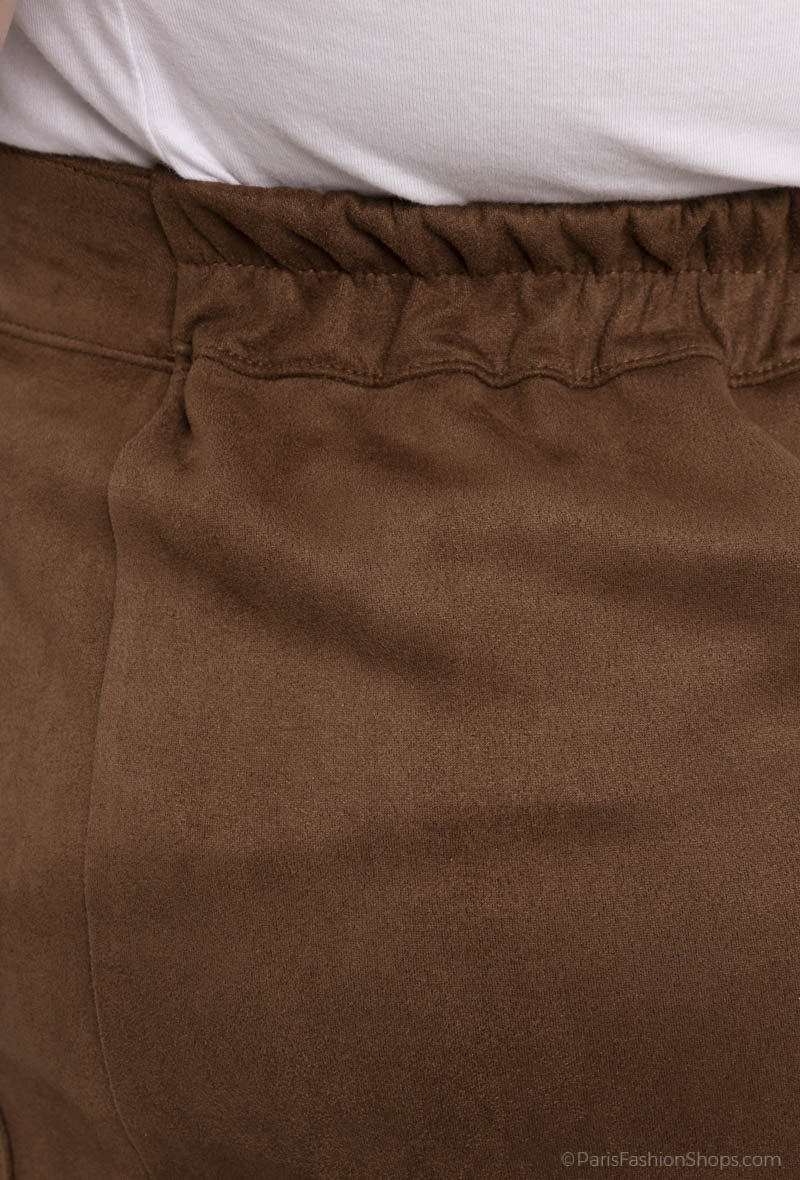 Plus Size Lång Suede Kjol