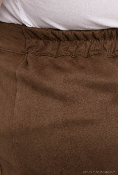 Plus Size Lång Suede Kjol