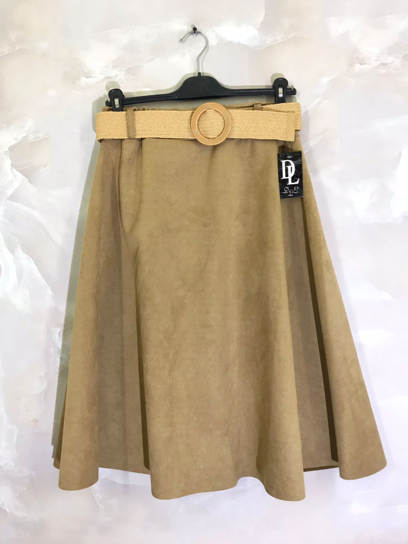 Utsvängd mockaskjorta med bälte, storlekar 8 till 20 i Stor Storlek