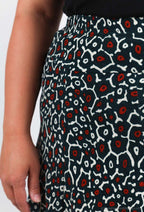 Plus Size Tryckt Fodrad Kjol