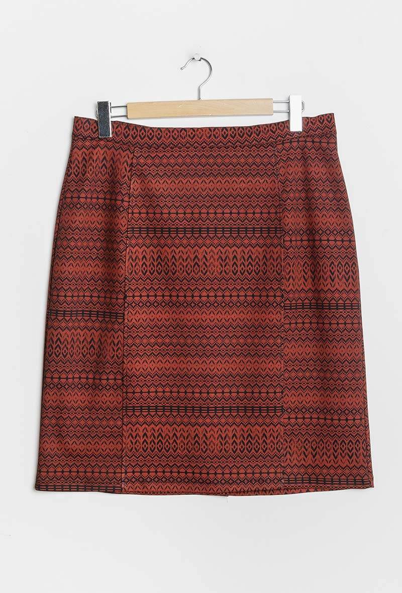 Plus Size Printed Skirt