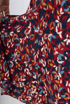 Plus Size Flared Doublet Printed Skirt