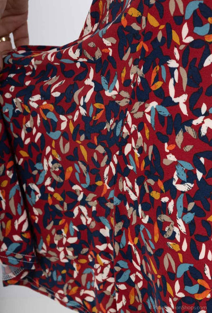 Plus Size Flared Doublet Printed Skirt