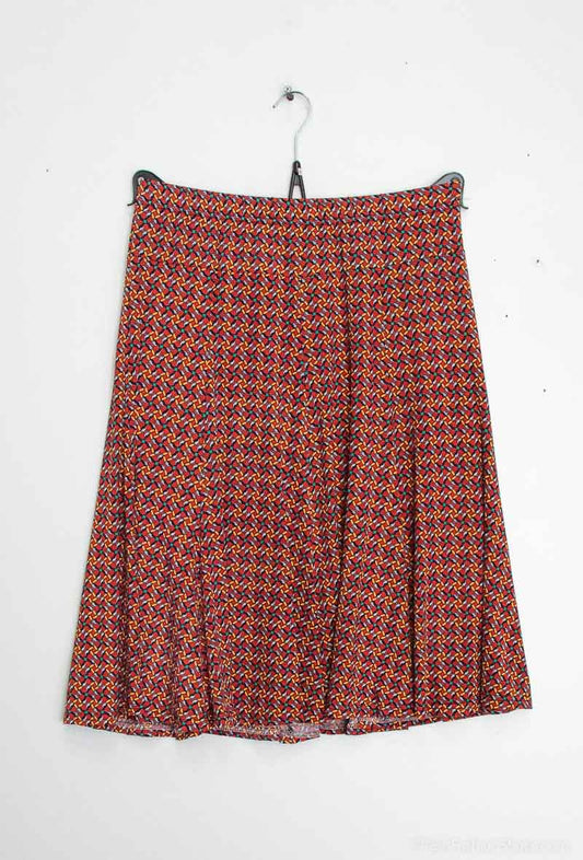 Plus Size Flared Doublet Printed Skirt