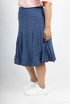 Flared doublet printed skirt i Stor Storlek
