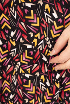Plus Size Lined Printed Skirt