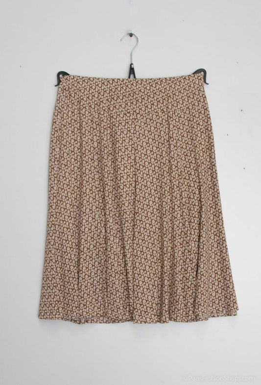 Plus Size Lined Flared Printed Skirt