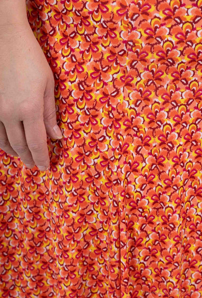 Plus Size Printed Flared Skirt